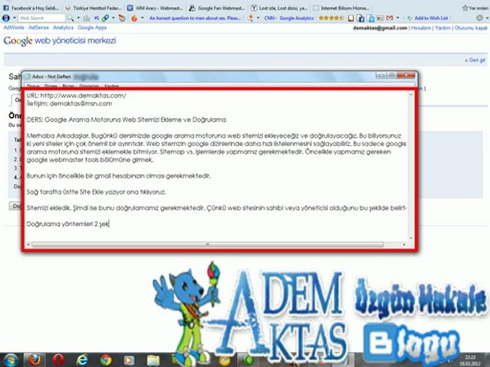 Google'ye Site Ekleme ve Doğrulama