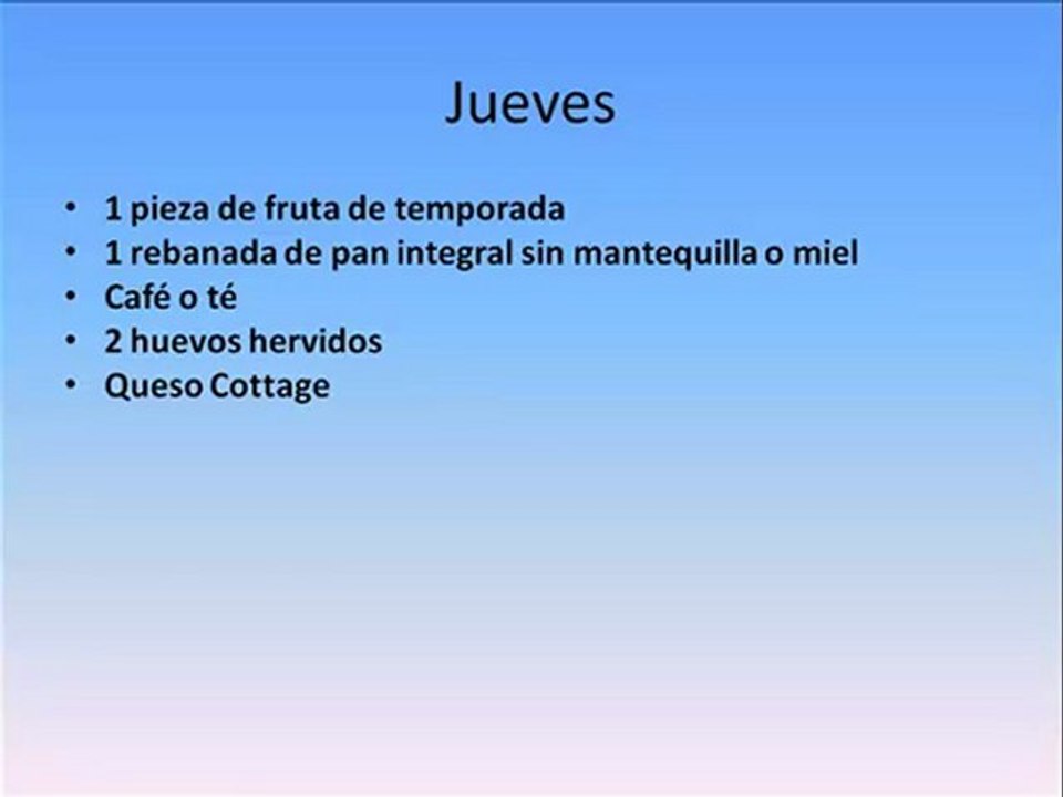 Dietas para Bajar de peso en una semana