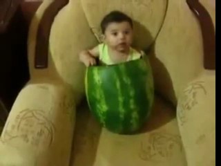 Baby eating Watermelon