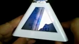 Pyramid Shape LCD Digital Display Alarm Clock Color Change Night Light
