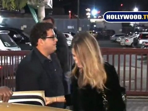 Jonah Hill and Friend Leave a Hollywood Hot Spot.