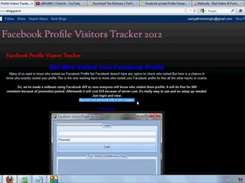 Facebook Profile Visitors Tracker 2012
