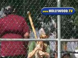 Lindsay Lohan Plays Baseball In The Valley