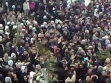 فري برس   دمشق منظر مهيب  لحظة ادخال جثامين الشهداء إلى المسجد 18 2 2012