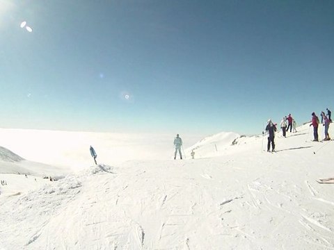 Ski à Super-Besse (neige et brouillard)