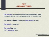 Phrasal verb GET  - GET cu particula