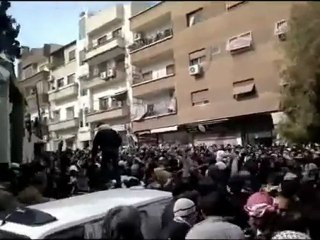 فري برس   دمشق المزة تشييع الشهيد اسامة شعبان 16 2 2012