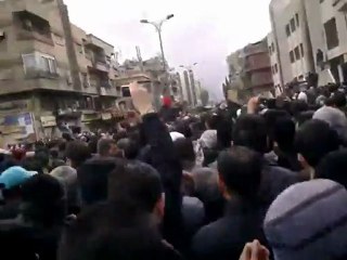 فري برس   دمشق المزة   تشييع الشهيد اسامة احمد شعبان 16 2 2012