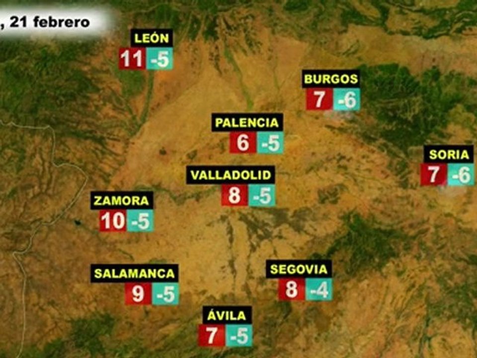El tiempo en España por CCAA, el lunes 20 y el martes 21 de febrero