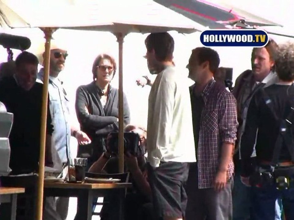 Ashton Kutcher And Natalie Portman On Location At Toast