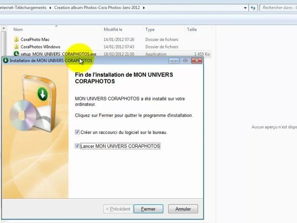 2-Installer le logiciel Creation Album Cora Photos