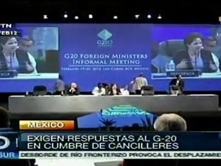 Espinosa y Clinton exhortan a G-20 a asumir liderazgo
