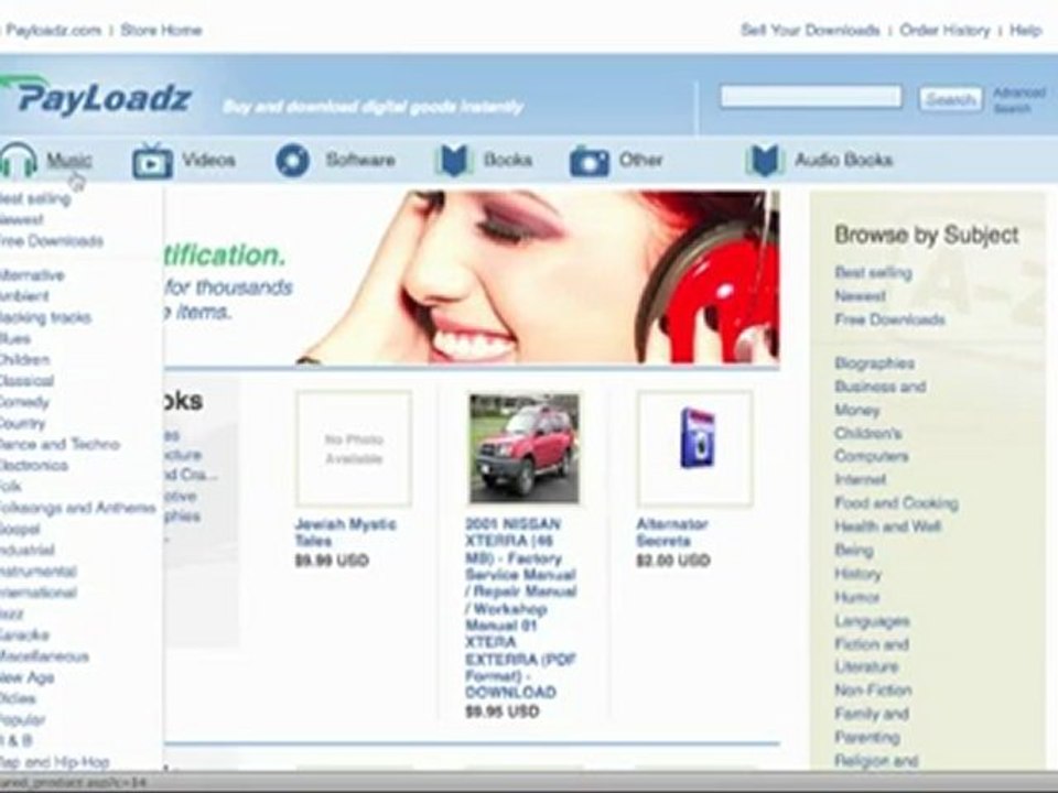 The Downloadable Goods Marketplace at PayLoadz.com