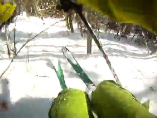 Bzz en foret ski freeride GoPro