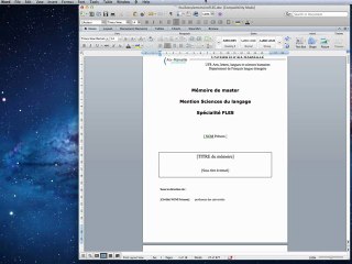 Utiliser la feuille de style word pour la rédaction du mémoire master, Université d'Aix Marseille