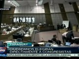 Paraguayos elegirán directamente a congresistas
