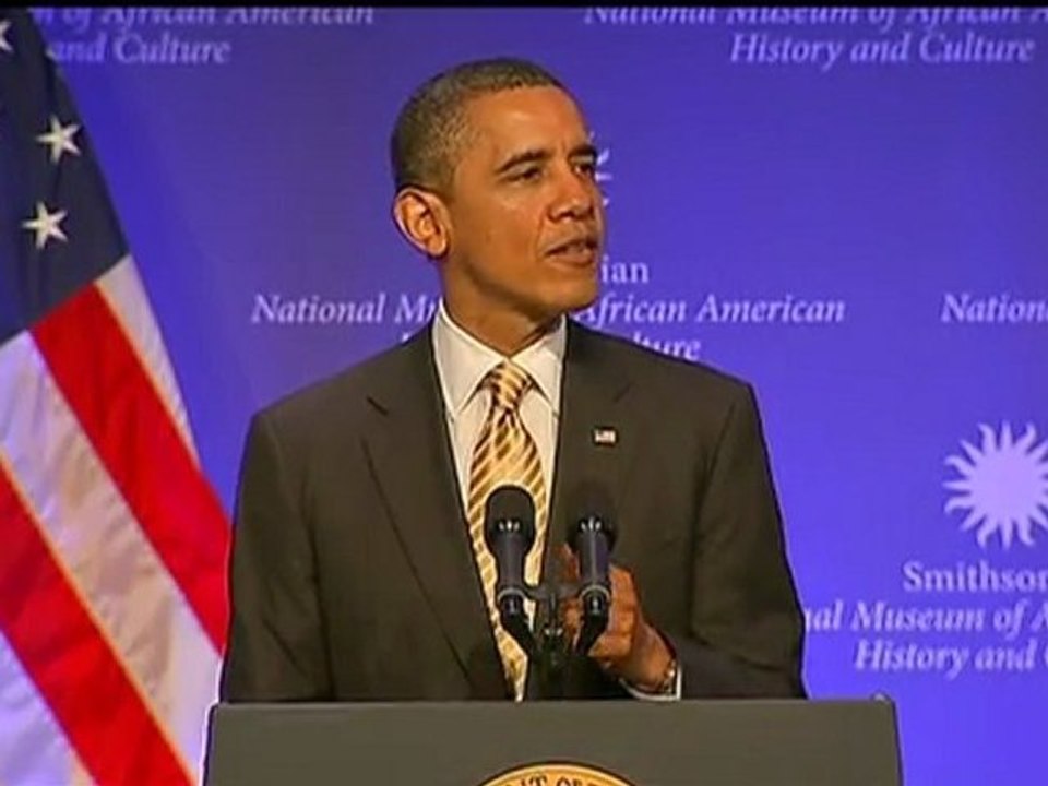 Obama at African-American museum groundbreaking
