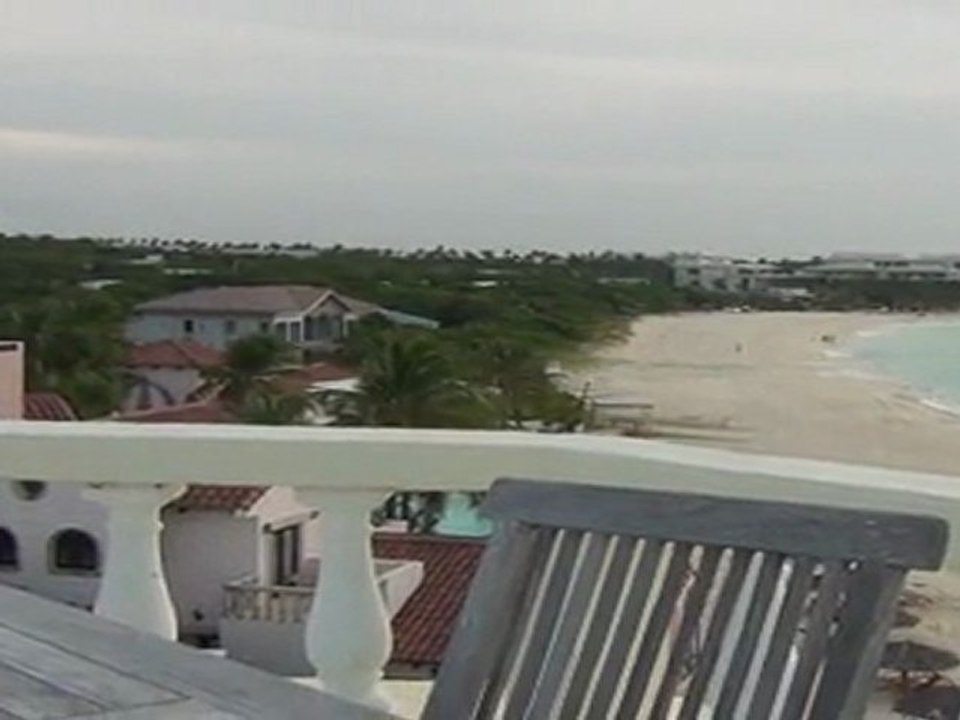 Meads bay beach viewed on top of Turtle Nest hotel in Anguilla, caribbean island video 2