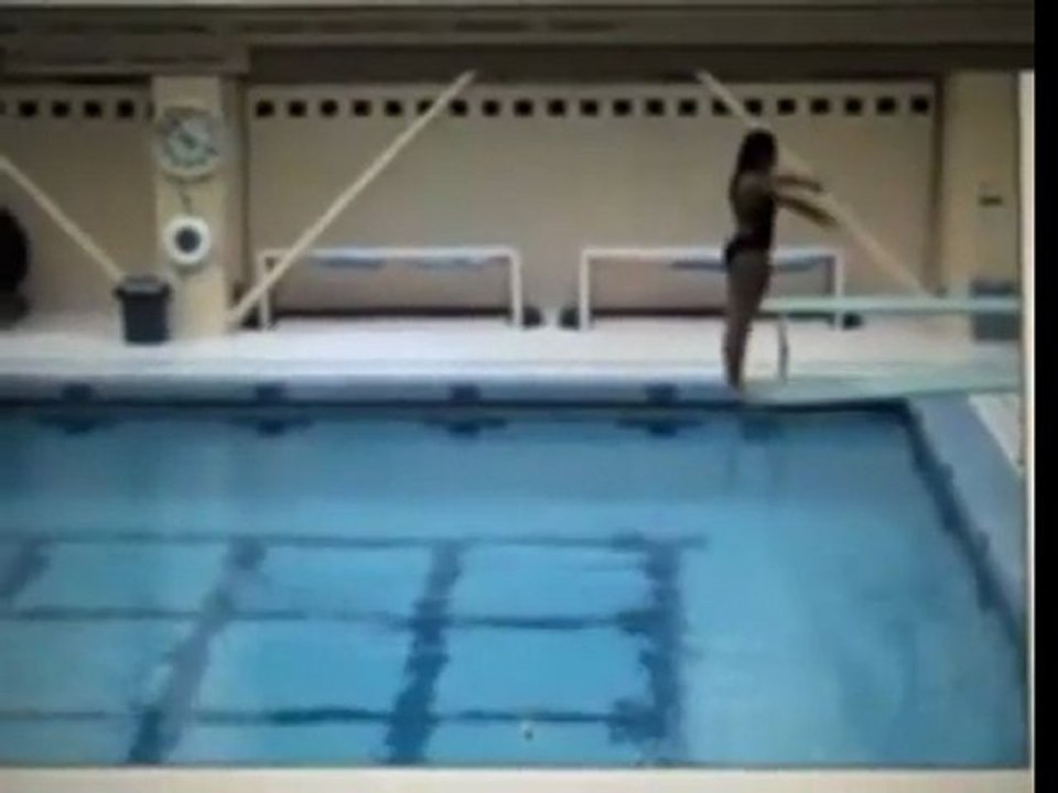 Chick Smashes Face Against Diving Board