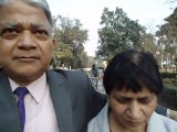 Aruna & Hari Sharma walk inside Banaras Hindu University Campus Jan 20, 2012