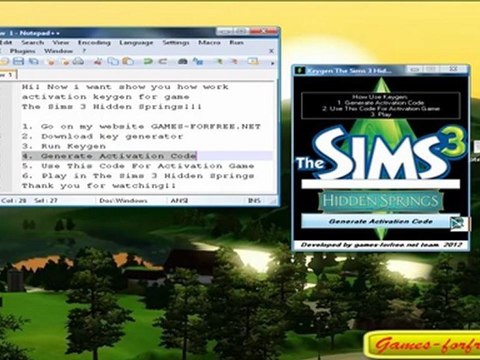The Sims 3 Hidden Springs Serial Numbers (Keys)