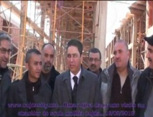 عمر حجيرة  رئيس الجماعة الحضرية لوجدة في زيارة تفقدية لورش بناء سوق مليلية ،