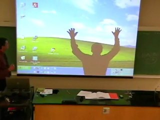 Math Teacher Shadow Trick During Lecture