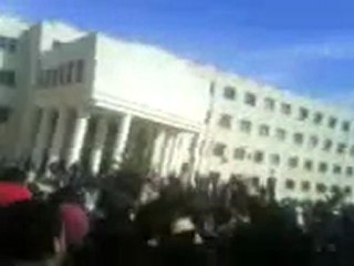 فري برس  حلب مظاهرة كلية الكهرباء والتقنية 21 2 2012