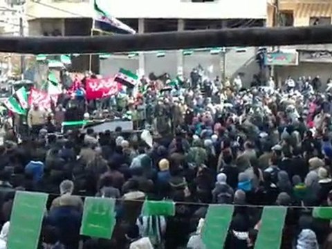 فري برس ريف دمشق الهامة المشاهد الاولى لتشييع الشهيد اياد البابا 18 2 2012