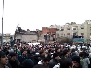 فري برس   دمشق المزة الشيخ سعد تشييع الشهداء 18 2 2012 ج2