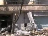 فري برس   حمص باباعمرو اثار القصف الصاروخي على الحي 20 2 2012