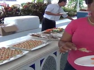 Farewell reception buffet at Blue restaurant at Cap Juluca.