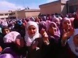 فري برس  حماة المحتلة اللطامنة مظاهرة الطالبات الحرائر  22 2 2012