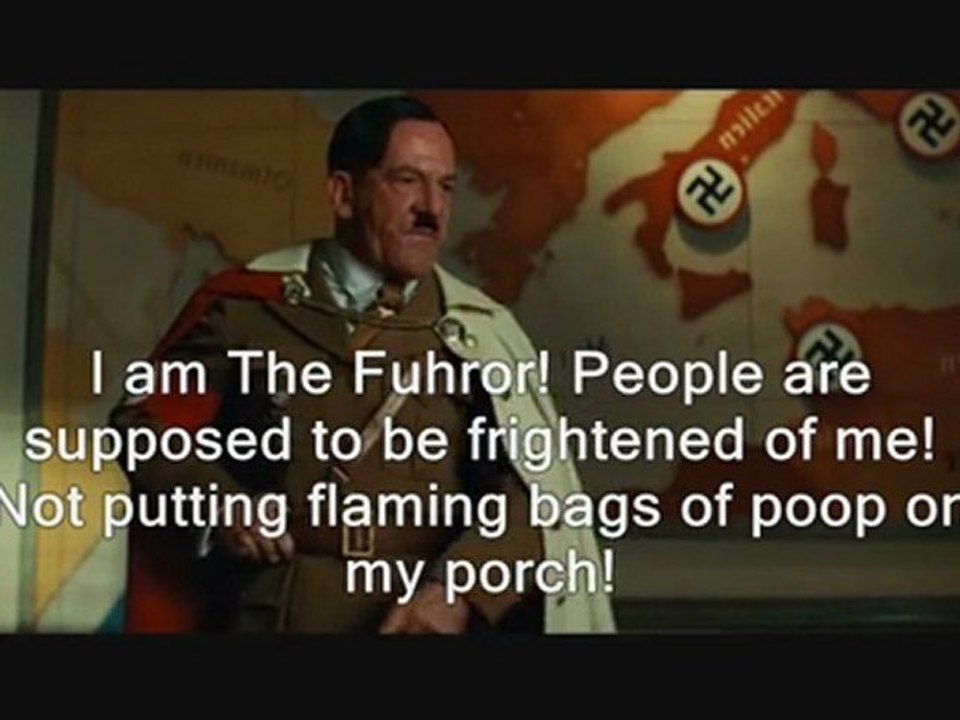 Hitler rants about someone leaving a flaming brown bag on his porch