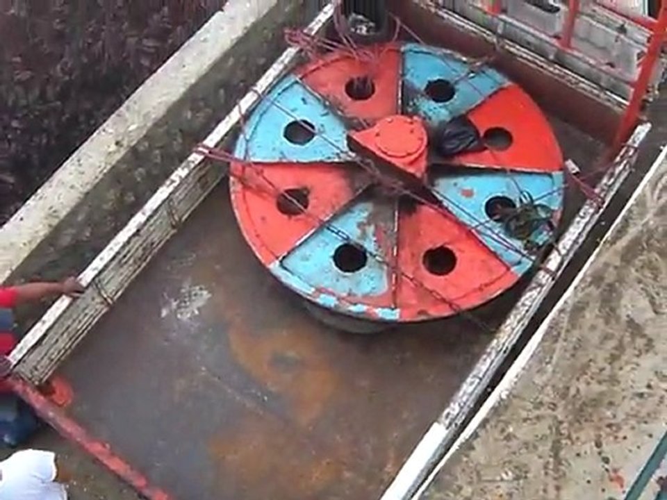 Repairs being done to the cable car in Puerto Plata, Dominican Republic