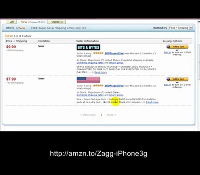 Screen Protector iPhone 3g - Zagg invisibleSHIELD