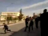 فري برس  حلب هجوم الامن على المتظاهرين  واطلاق النار 22 2 2012
