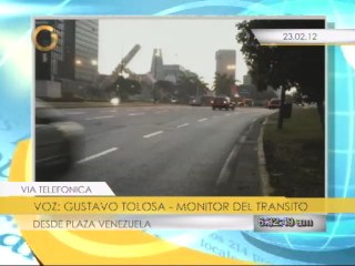 Reporte del tráfico desde Plaza Venezuela