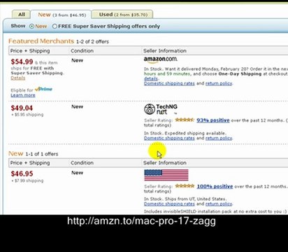 MacBook Pro - Zagg invisibleSHIELD - 17-Inch - Full Body