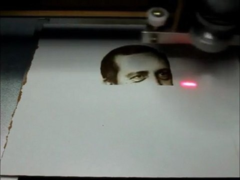 SerasMac Es40 Lazer kaşe makinesi - ahşap üzeri resim kazıma - Tayyip ERDOĞAN, lazer kaşe makinası