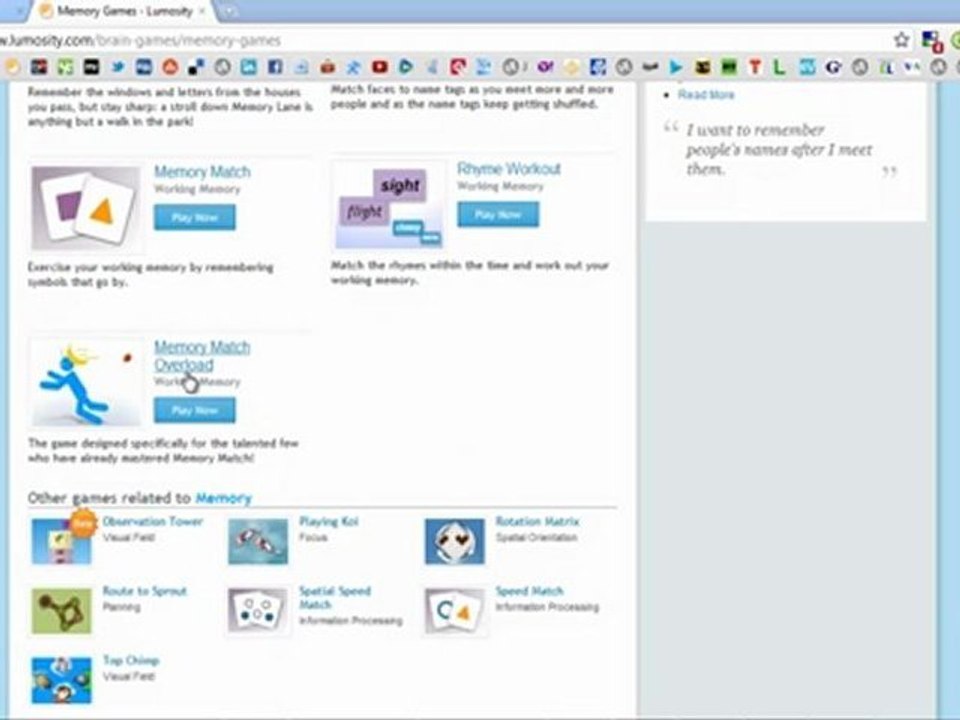 Lumosity Brain Games Memory Matrix, Lumosity Games, Review