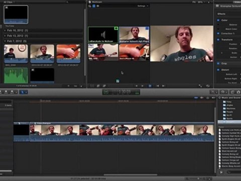 Final Cut Pro X Multicam Tutorial - 4 iPhones 1 Guitar