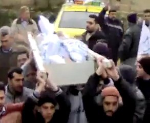 فري برس  حمص  باب هود  الشهيد احمد عبد الساتر جنيد23 2 2012