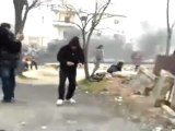 فري برس  حلب اشتباكات بين أهالي وقوات الأمن التي تحاول اقتحام اعزاز23 2 2012
