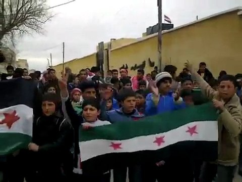 فري برس حلب اخترين مظاهرة طلابية نصرة لحمص وطلاب حلب 23 2 2012 ج2