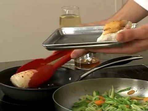 Recette de cabillaud braisé aux légumes, beurre monté au vin d'or de bordeaux