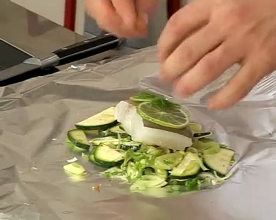 Recette de papillote de cabillaud aux courgettes et fenouil