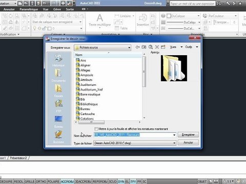 AutoCAD 2011 : Enregistrement sous un autre nom