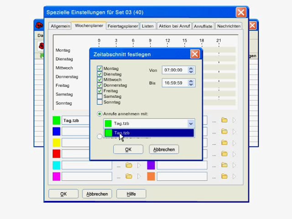 Talkmaster-zentrale: wochenplan