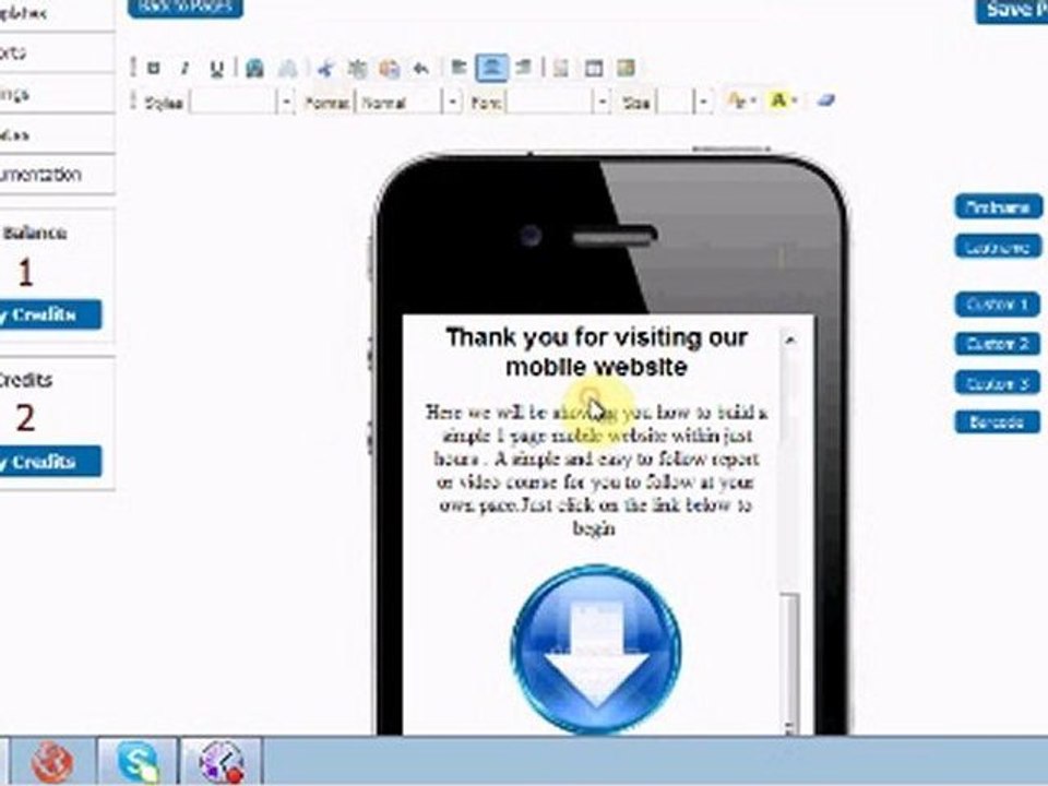Adding a page to your mobile website